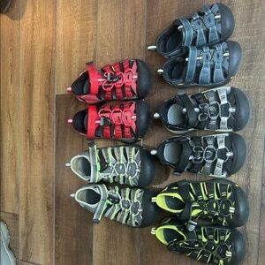 Keen Kids' Sandals in Red, Gray, and Black- 5 Pair
